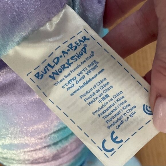 Build-A-Bear Workshop Dolphin Hand Puppet 19 Inch Pastel Blue Purple Plush Toy - Picture 4 of 6